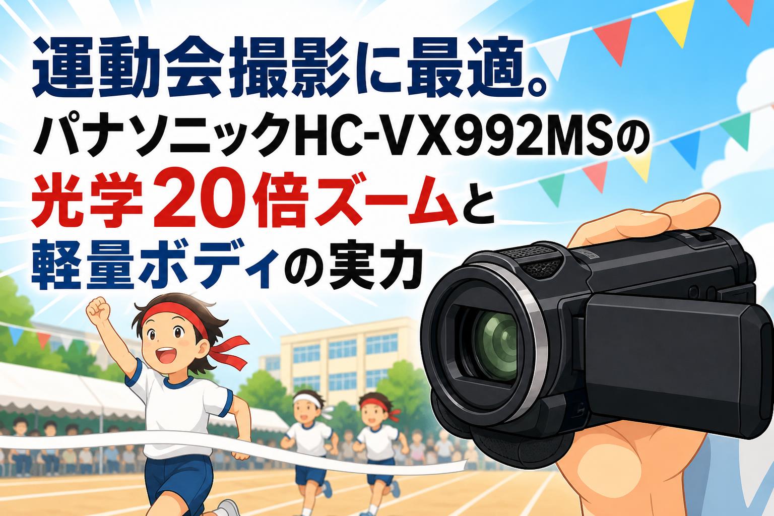 運動会撮影に最適。パナソニックHC-VX992MSの光学20倍ズームと軽量ボディの実力
