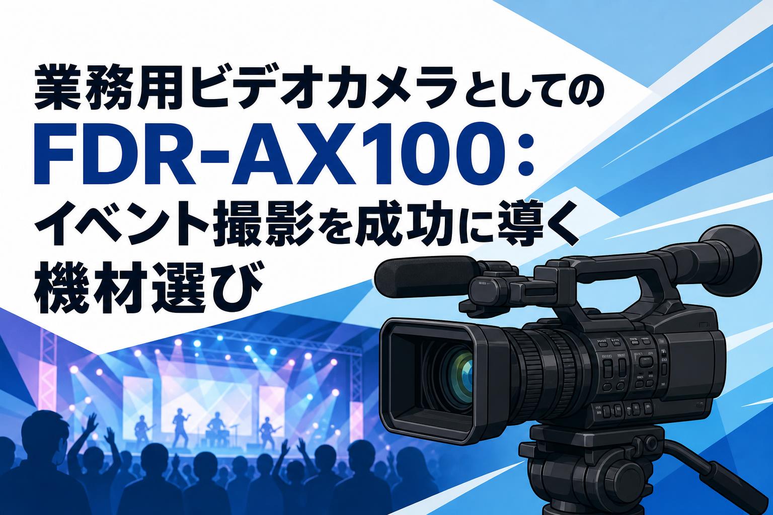業務用ビデオカメラとしてのFDR-AX100：イベント撮影を成功に導く機材選び