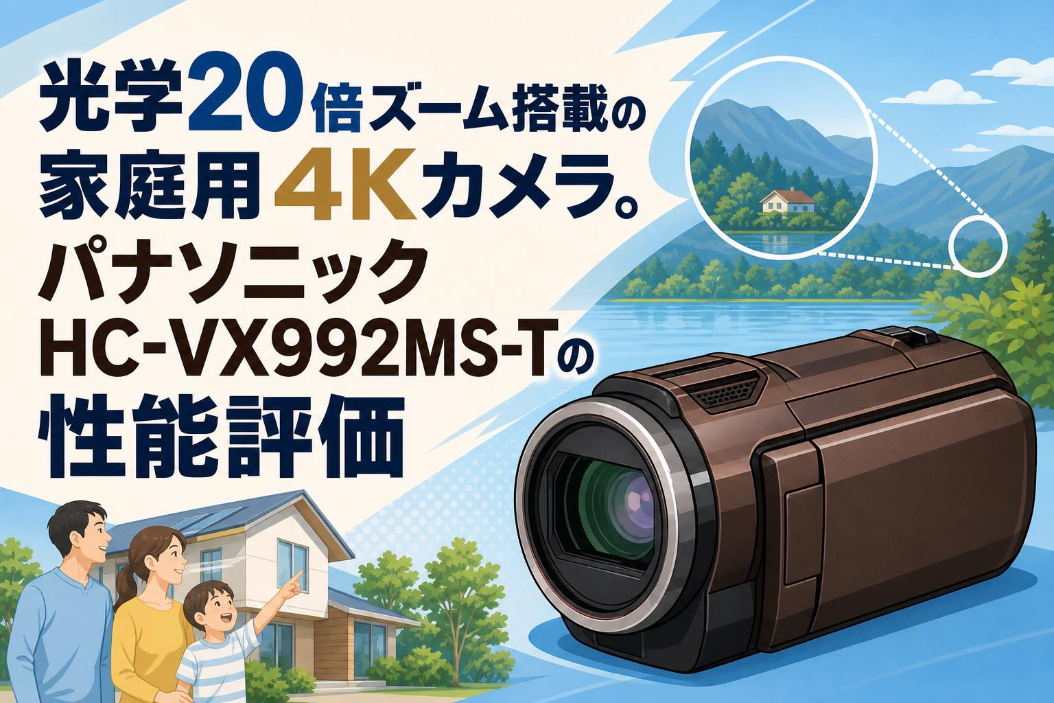 光学20倍ズーム搭載の家庭用4Kカメラ。パナソニックHC-VX992MS-Tの性能評価