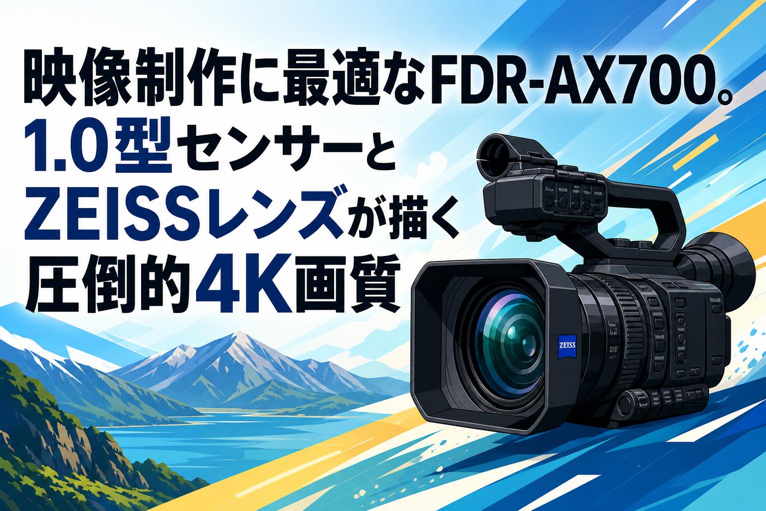 映像制作に最適なFDR-AX700。1.0型センサーとZEISSレンズが描く圧倒的4K画質