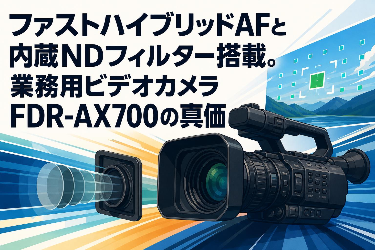ファストハイブリッドAFと内蔵NDフィルター搭載。業務用ビデオカメラFDR-AX700の真価