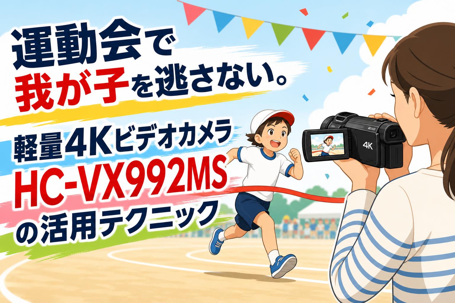 運動会で我が子を逃さない。軽量4KビデオカメラHC-VX992MSの活用テクニック