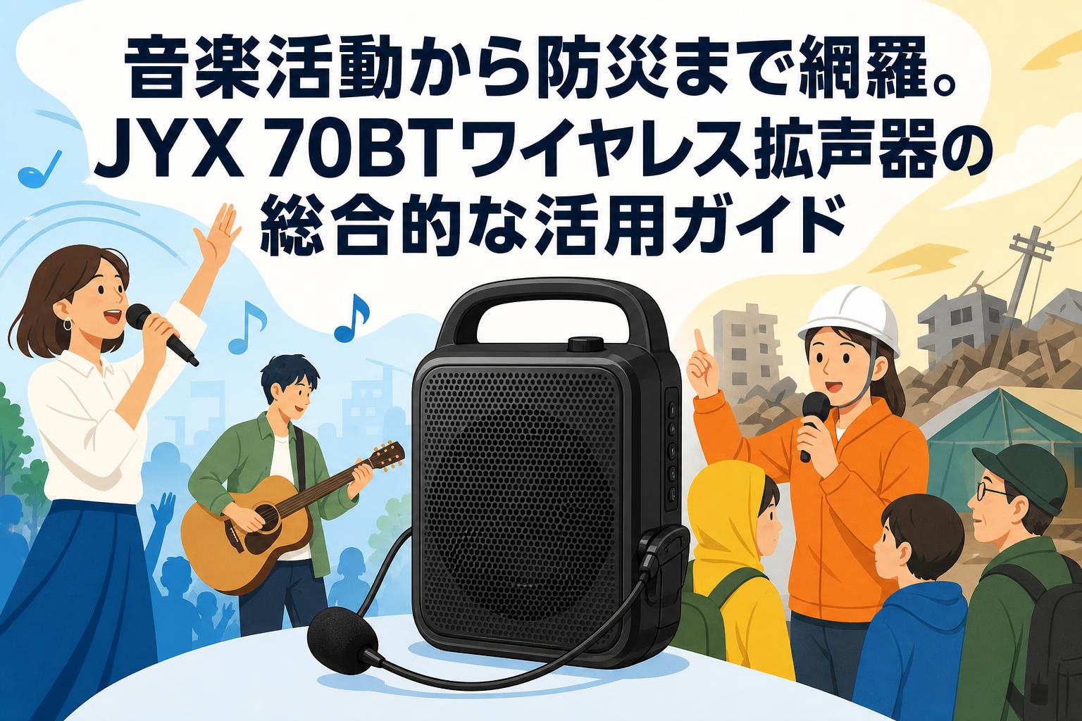 音楽活動から防災まで網羅。JYX 70BTワイヤレス拡声器の総合的な活用ガイド