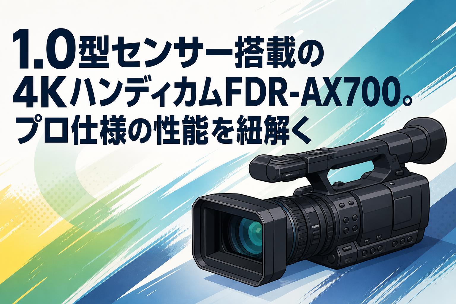 1.0型センサー搭載の4KハンディカムFDR-AX700。プロ仕様の性能を紐解く