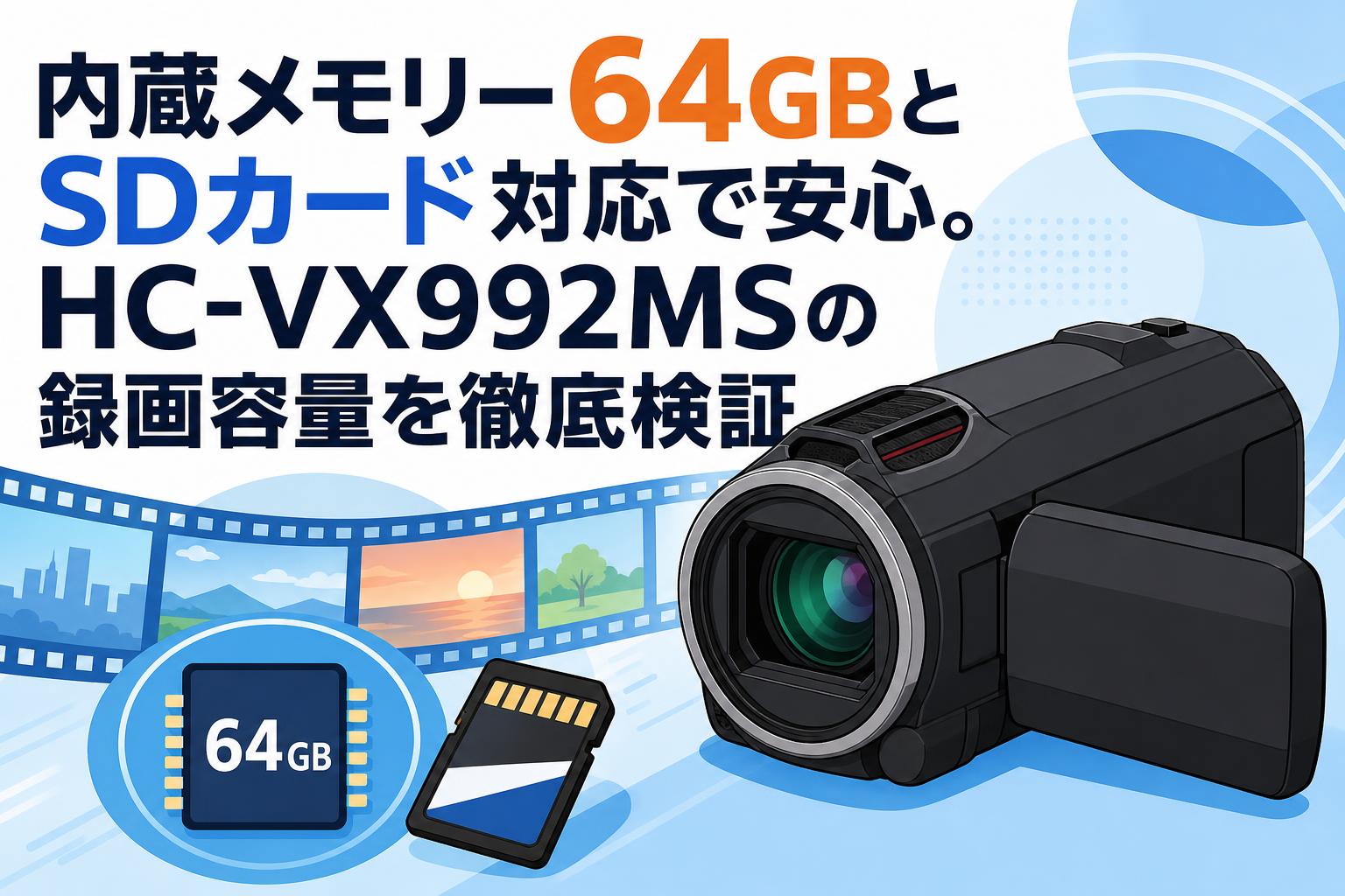 内蔵メモリー64GBとSDカード対応で安心。HC-VX992MSの録画容量を徹底検証