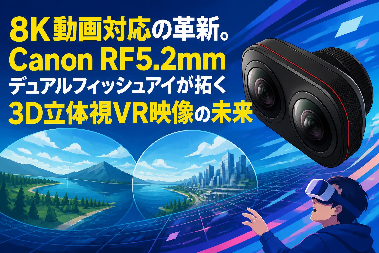 8K動画対応の革新。Canon RF5.2mmデュアルフィッシュアイが拓く3D立体視VR映像の未来