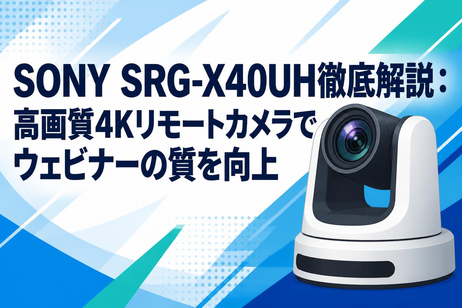 SONY SRG-X40UH徹底解説：高画質4Kリモートカメラでウェビナーの質を向上