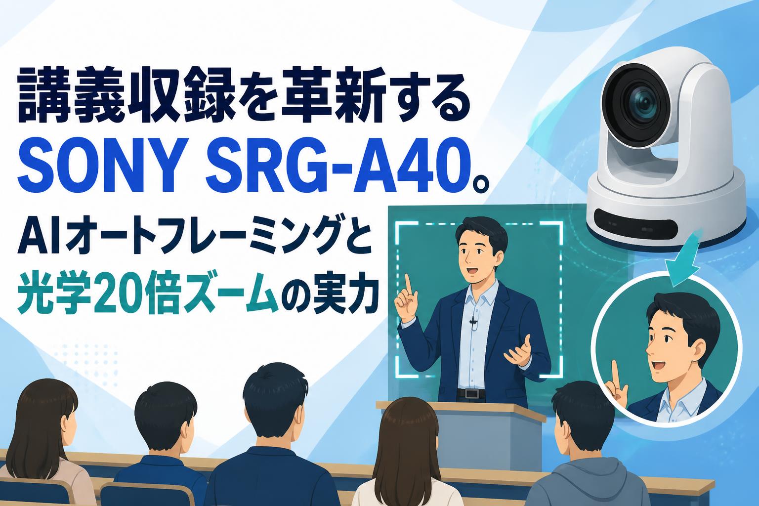 講義収録を革新するSONY SRG-A40。AIオートフレーミングと光学20倍ズームの実力