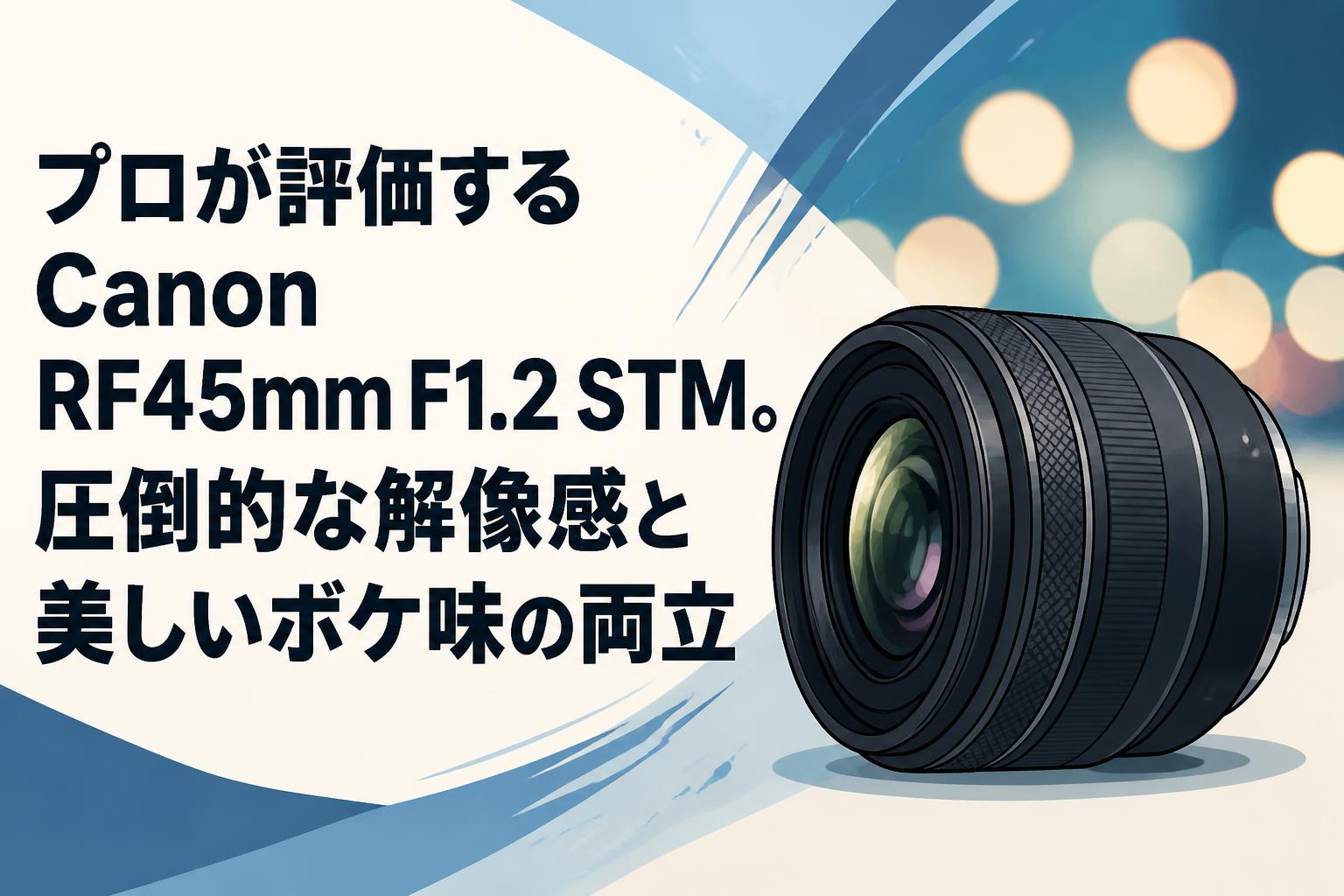 プロが評価するCanon RF45mm F1.2 STM。圧倒的な解像感と美しいボケ味の両立