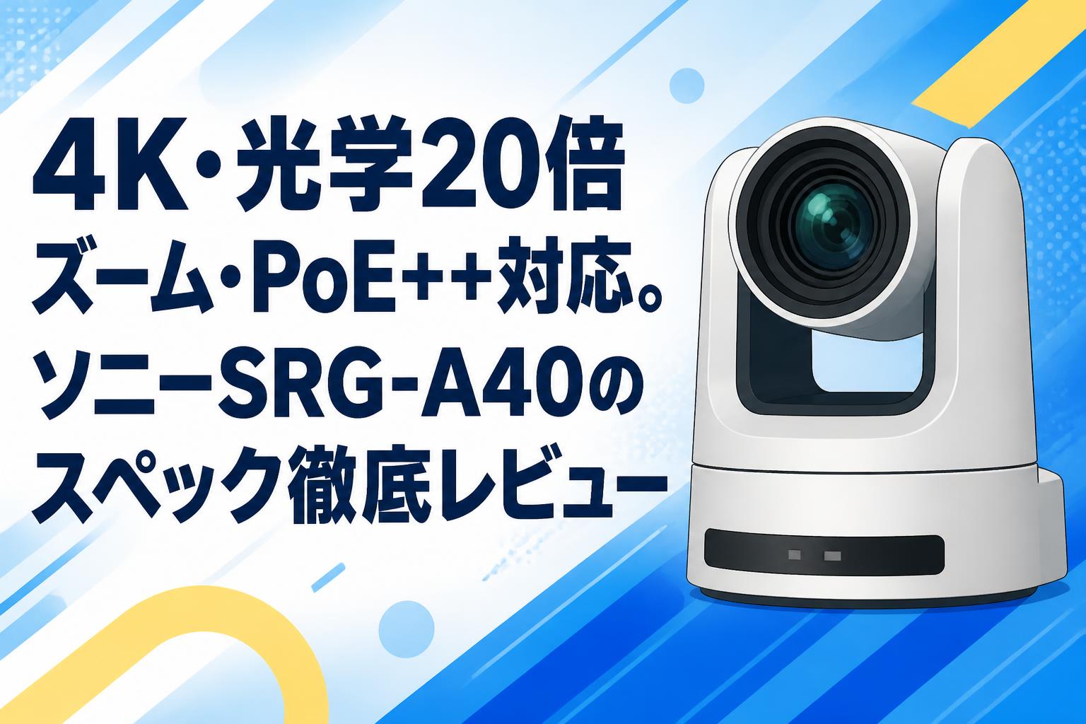 4K・光学20倍ズーム・PoE++対応。ソニーSRG-A40のスペック徹底レビュー