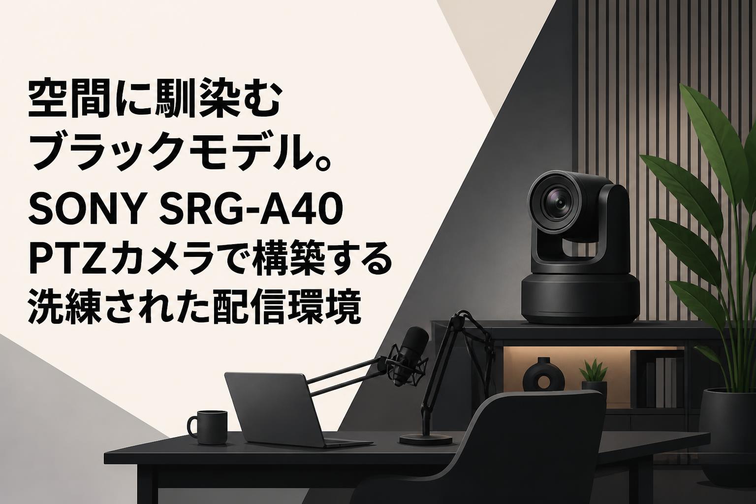 空間に馴染むブラックモデル。SONY SRG-A40 PTZカメラで構築する洗練された配信環境