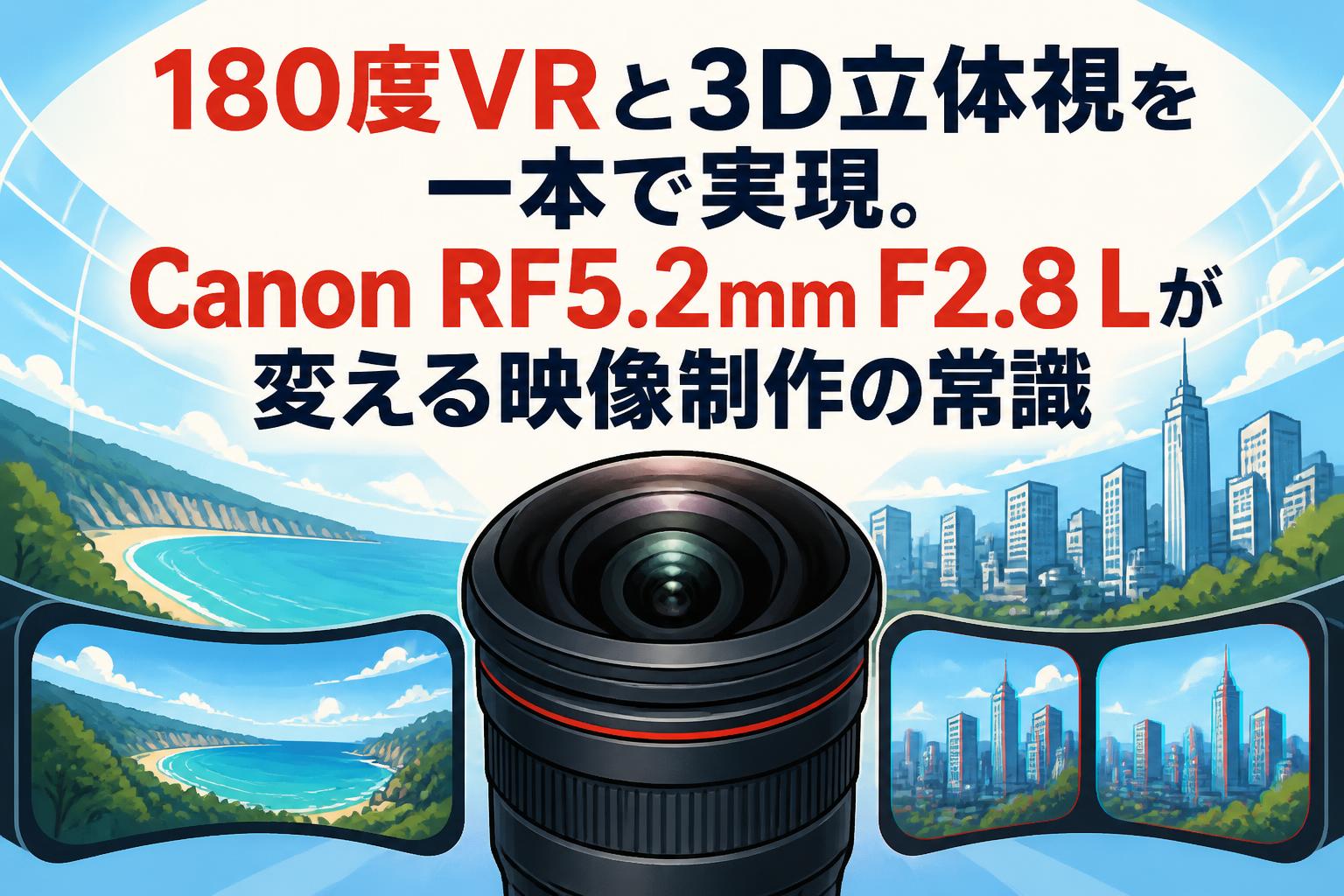 180度VRと3D立体視を一本で実現。Canon RF5.2mm F2.8 Lが変える映像制作の常識
