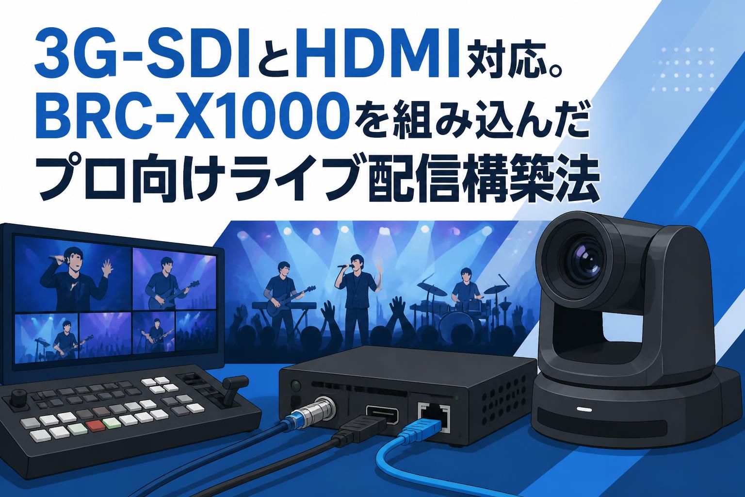 3G-SDIとHDMI対応。BRC-X1000を組み込んだプロ向けライブ配信構築法