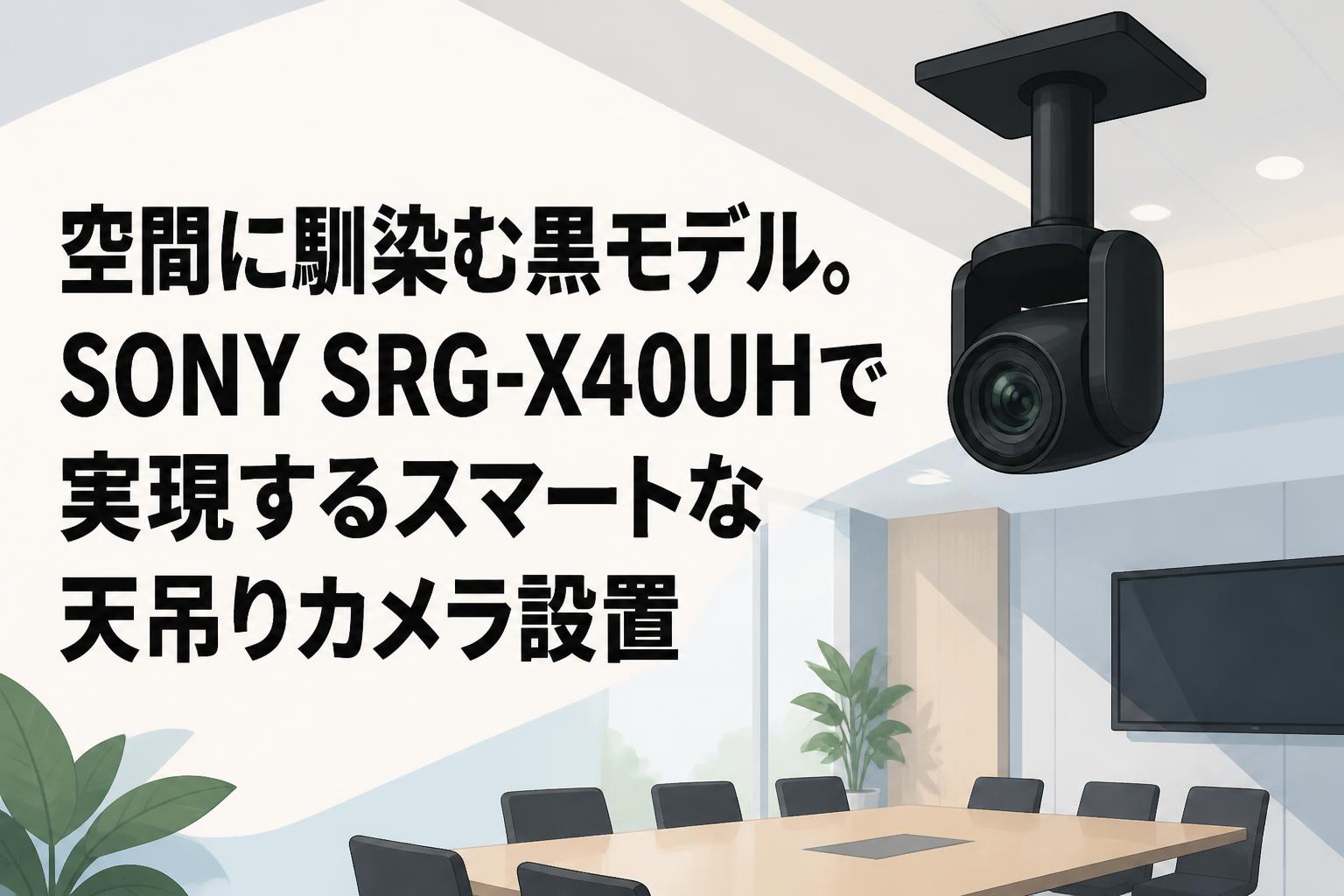空間に馴染む黒モデル。SONY SRG-X40UHで実現するスマートな天吊りカメラ設置