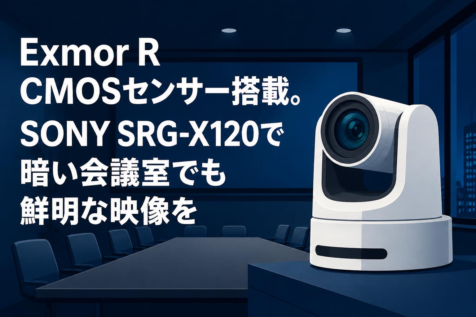 Exmor R CMOSセンサー搭載。SONY SRG-X120で暗い会議室でも鮮明な映像を