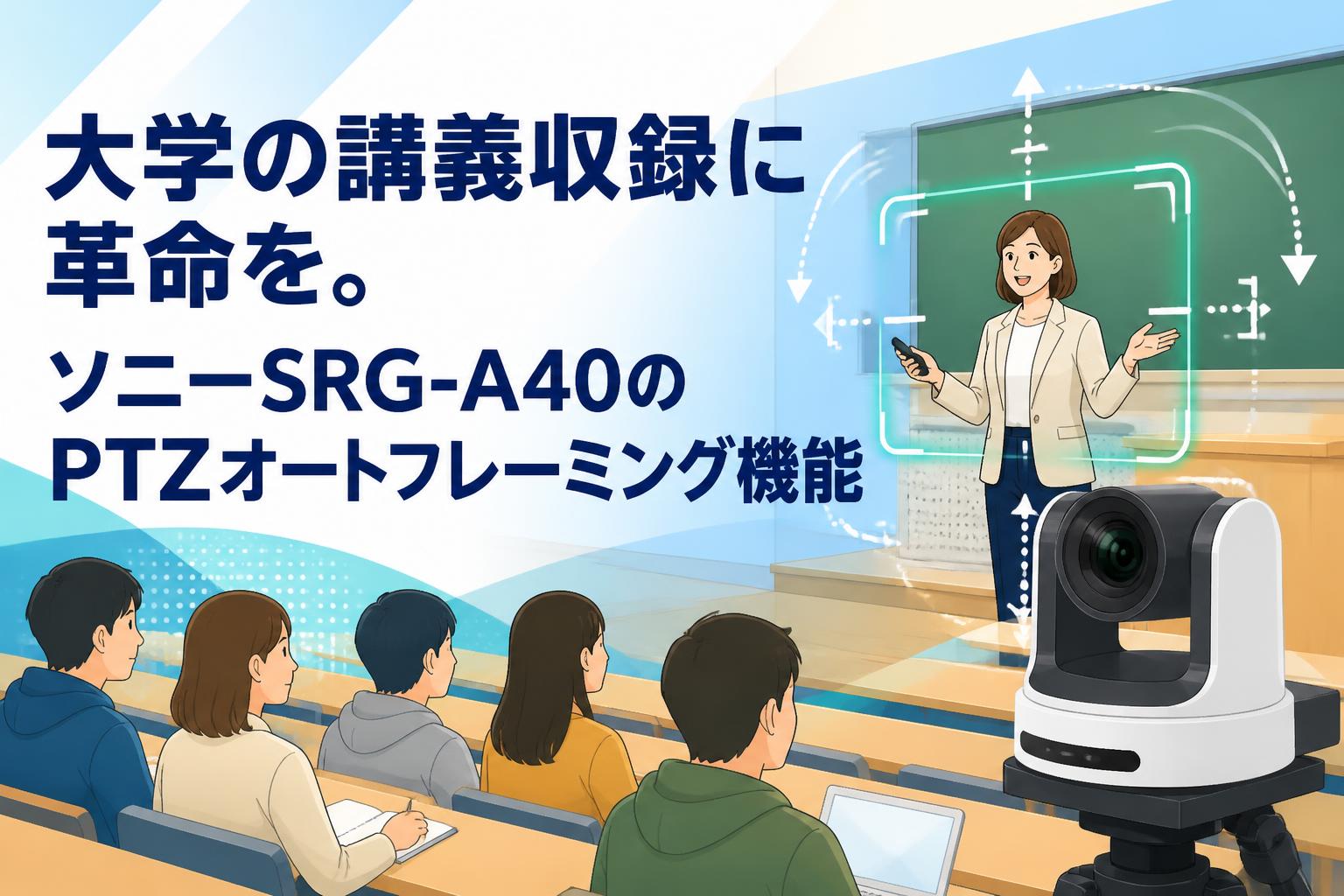 大学の講義収録に革命を。ソニーSRG-A40のPTZオートフレーミング機能