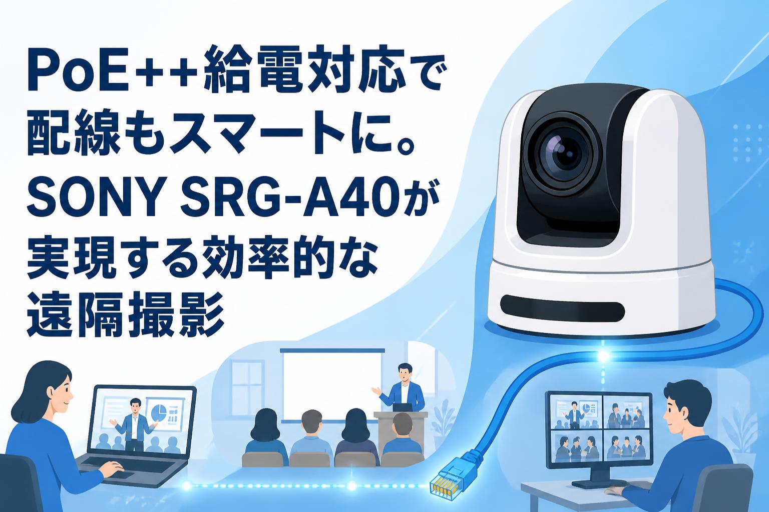 PoE++給電対応で配線もスマートに。SONY SRG-A40が実現する効率的な遠隔撮影
