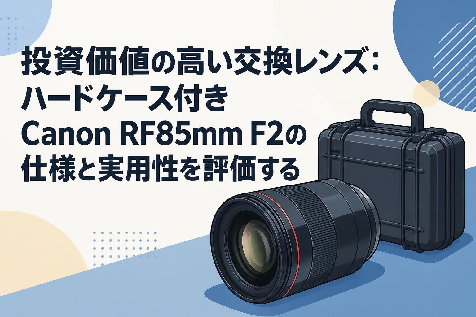 投資価値の高い交換レンズ：ハードケース付きCanon RF85mm F2の仕様と実用性を評価する