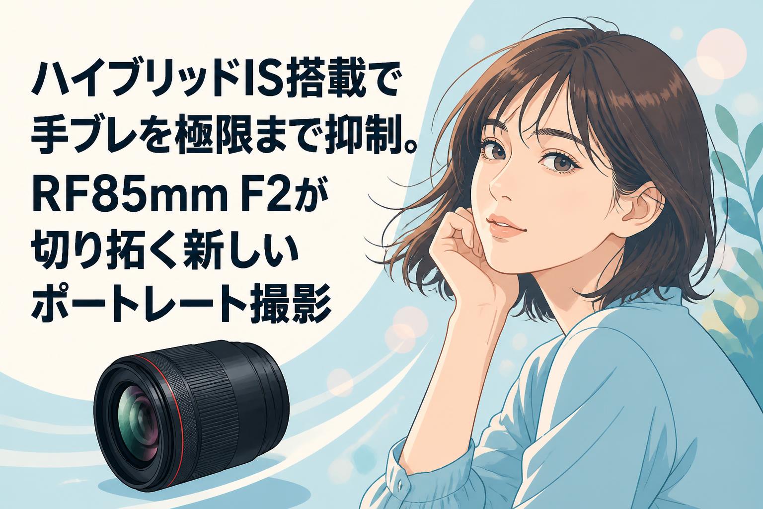 ハイブリッドIS搭載で手ブレを極限まで抑制。RF85mm F2が切り拓く新しいポートレート撮影