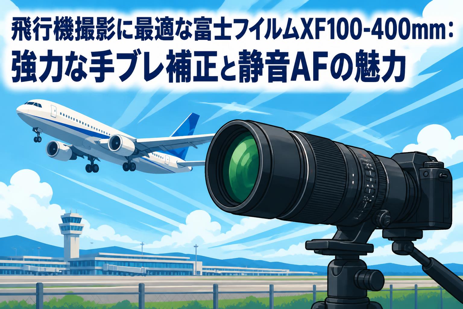 飛行機撮影に最適な富士フイルムXF100-400mm：強力な手ブレ補正と静音AFの魅力