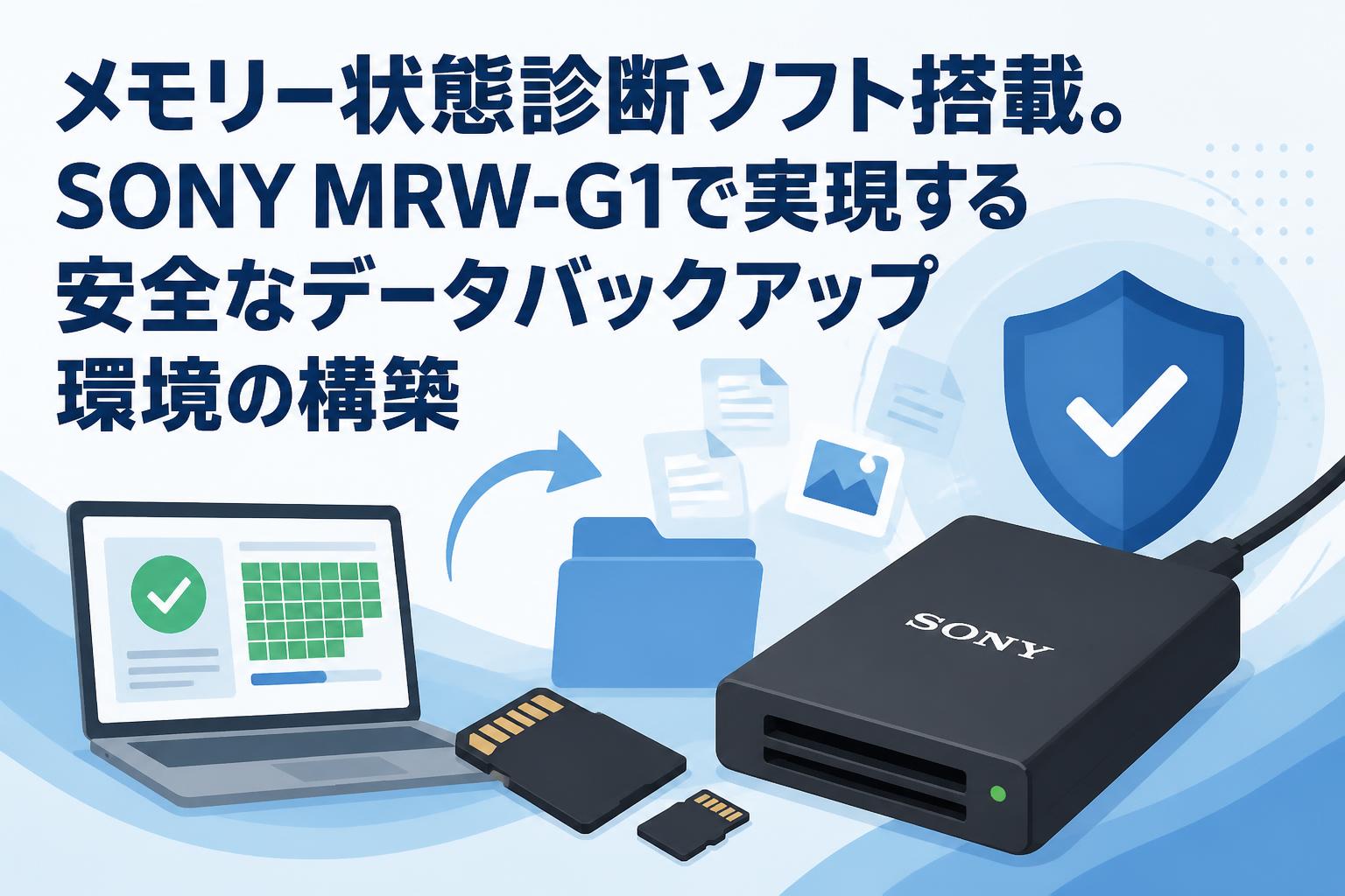 メモリー状態診断ソフト搭載。SONY MRW-G1で実現する安全なデータバックアップ環境の構築