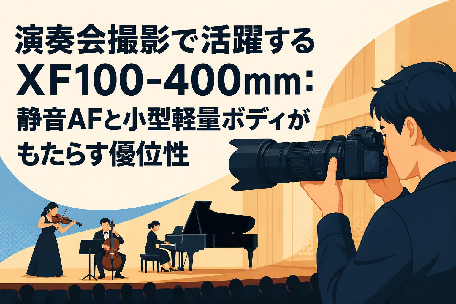 演奏会撮影で活躍するXF100-400mm：静音AFと小型軽量ボディがもたらす優位性