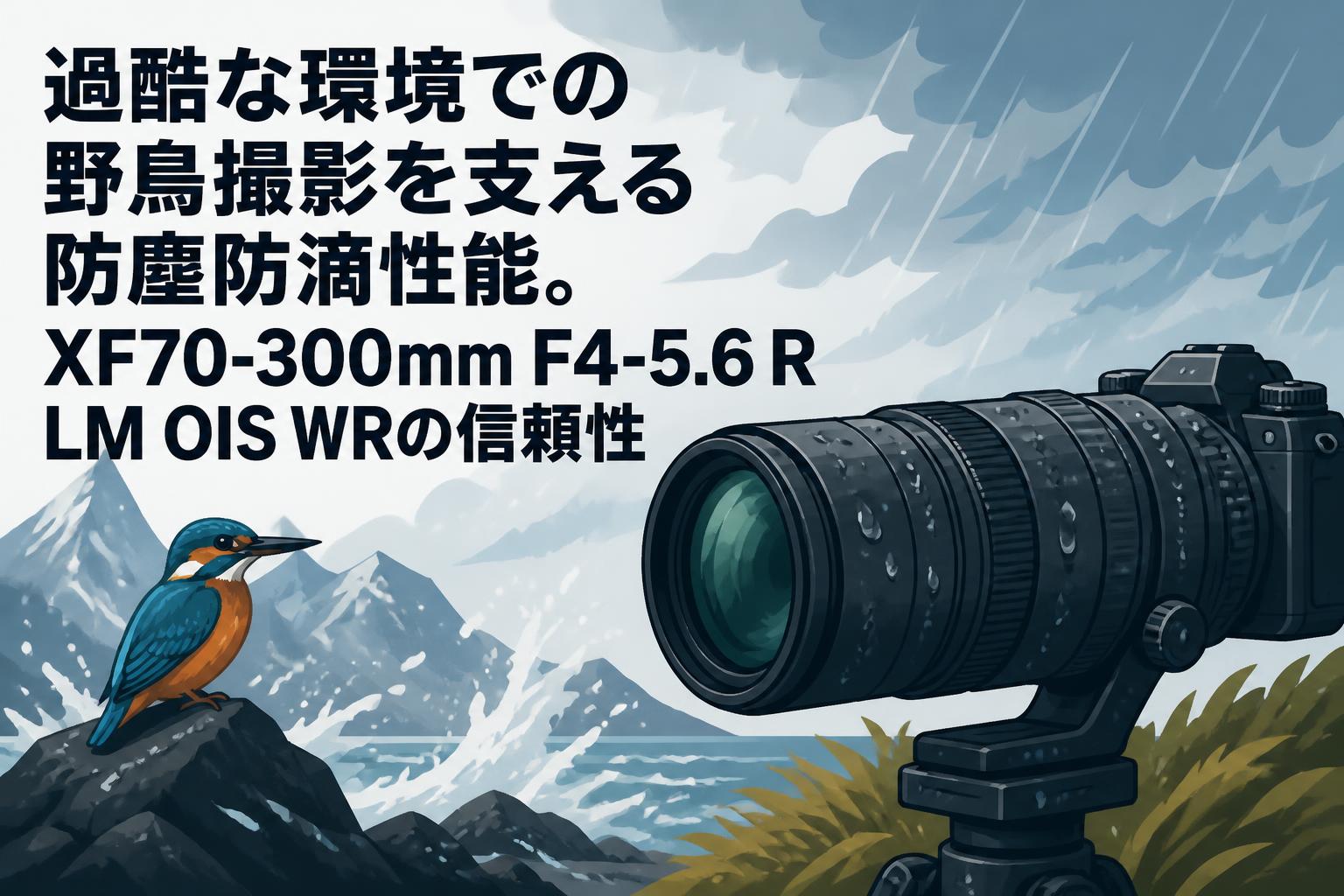 過酷な環境での野鳥撮影を支える防塵防滴性能。XF70-300mm F4-5.6 R LM OIS WRの信頼性