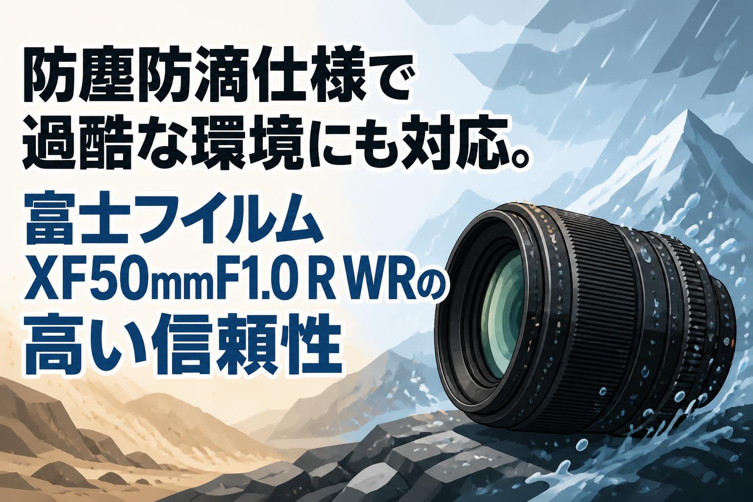 防塵防滴仕様で過酷な環境にも対応。富士フイルムXF50mmF1.0 R WRの高い信頼性