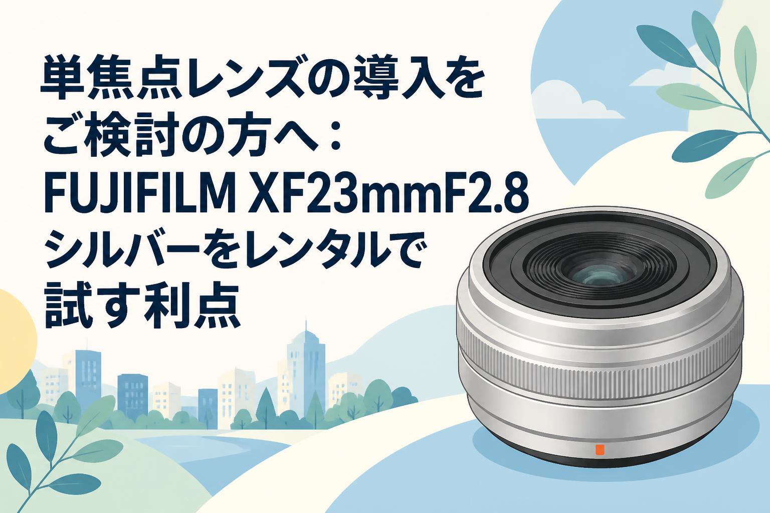単焦点レンズの導入をご検討の方へ：FUJIFILM XF23mmF2.8シルバーをレンタルで試す利点