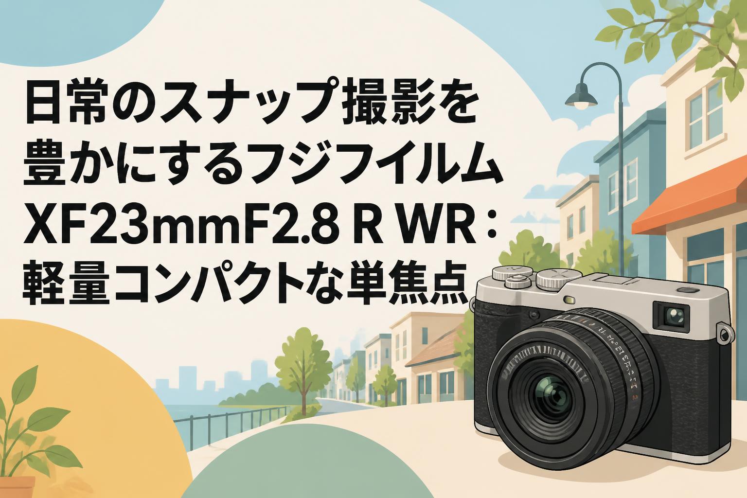 日常のスナップ撮影を豊かにするフジフイルムXF23mmF2.8 R WR：軽量コンパクトな単焦点