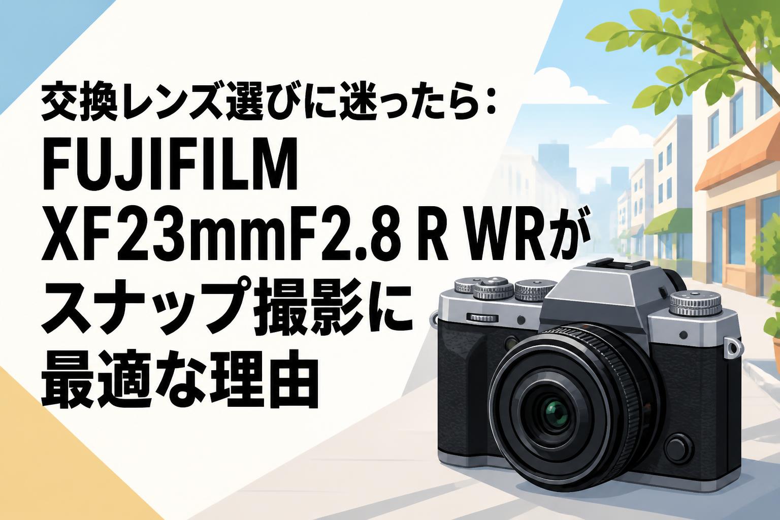 交換レンズ選びに迷ったら：FUJIFILM XF23mmF2.8 R WRがスナップ撮影に最適な理由