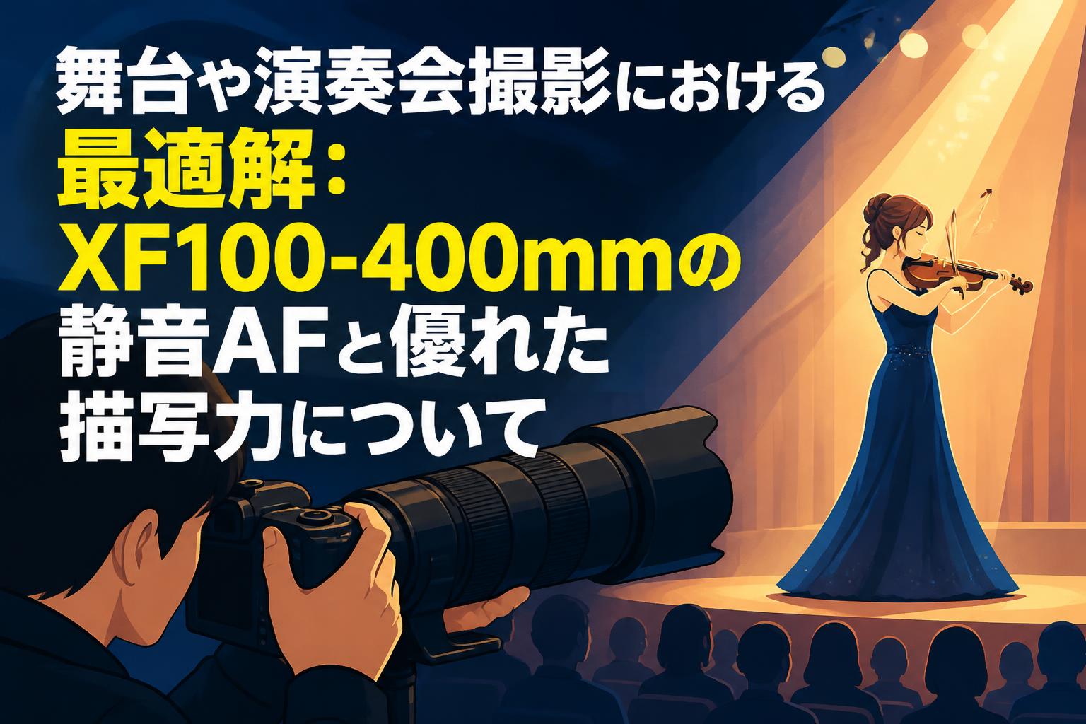 舞台や演奏会撮影における最適解：XF100-400mmの静音AFと優れた描写力について
