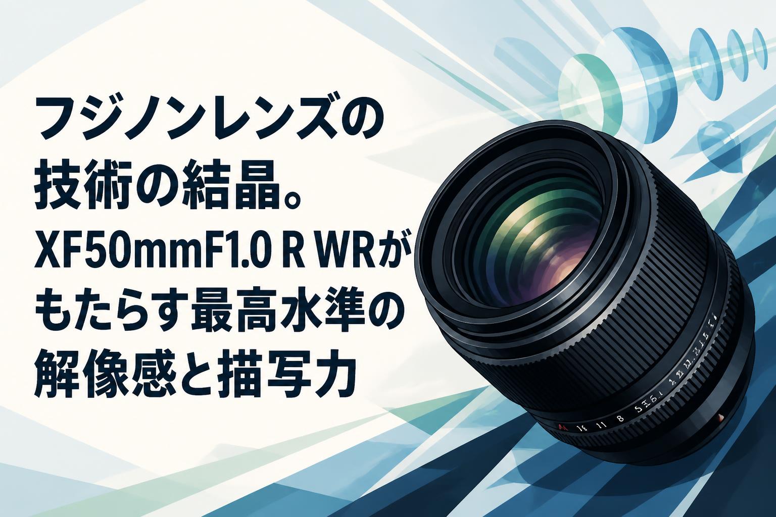 フジノンレンズの技術の結晶。XF50mmF1.0 R WRがもたらす最高水準の解像感と描写力