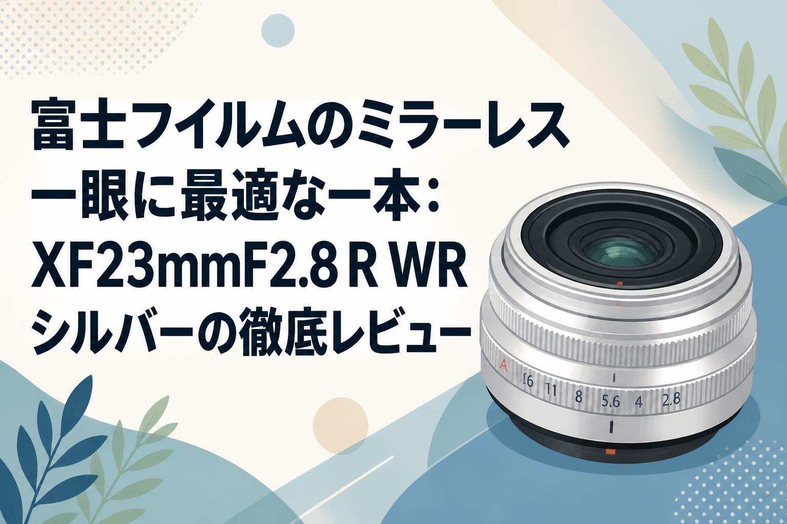富士フイルムのミラーレス一眼に最適な一本：XF23mmF2.8 R WRシルバーの徹底レビュー