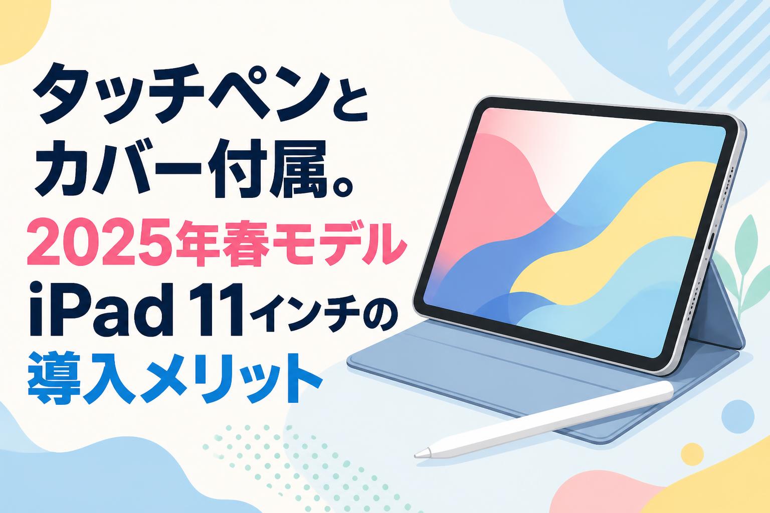 タッチペンとカバー付属。2025年春モデルiPad 11インチの導入メリット