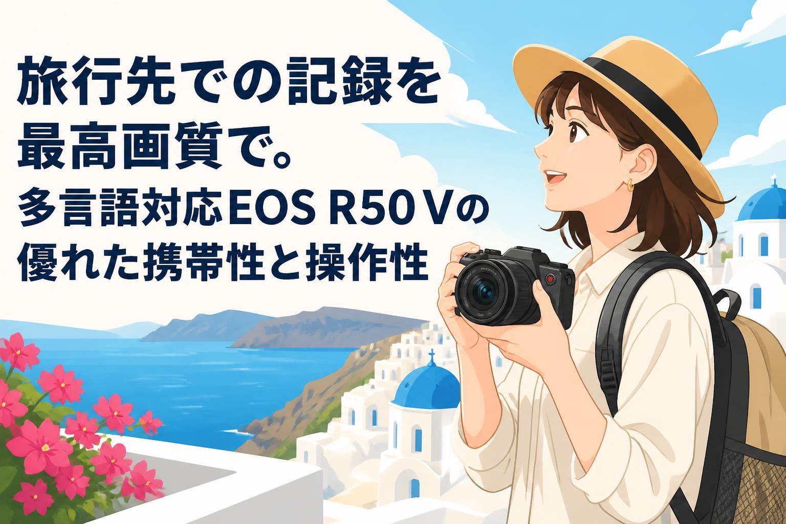 旅行先での記録を最高画質で。多言語対応EOS R50 Vの優れた携帯性と操作性