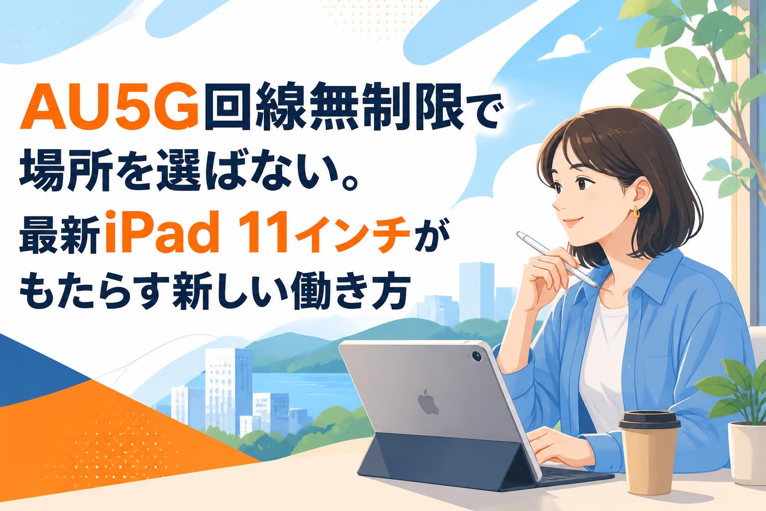 AU5G回線無制限で場所を選ばない。最新iPad 11インチがもたらす新しい働き方
