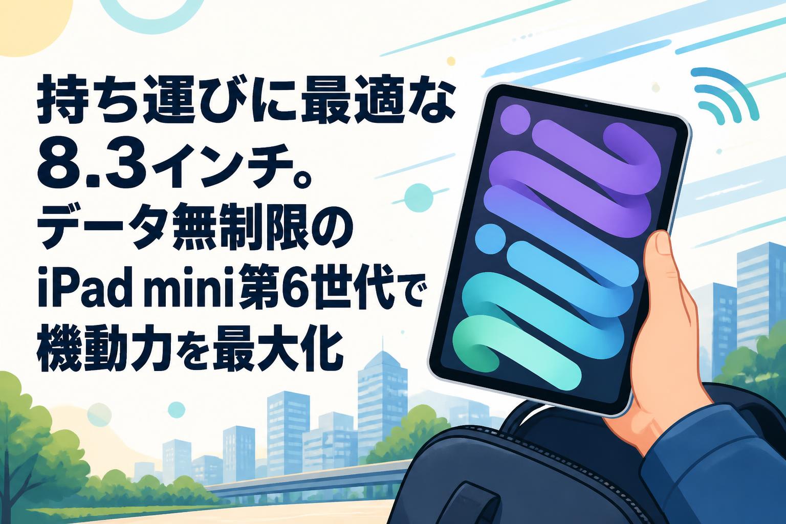 持ち運びに最適な8.3インチ。データ無制限のiPad mini第6世代で機動力を最大化