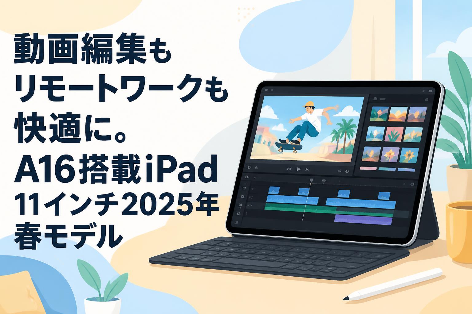 動画編集もリモートワークも快適に。A16搭載iPad 11インチ2025年春モデル