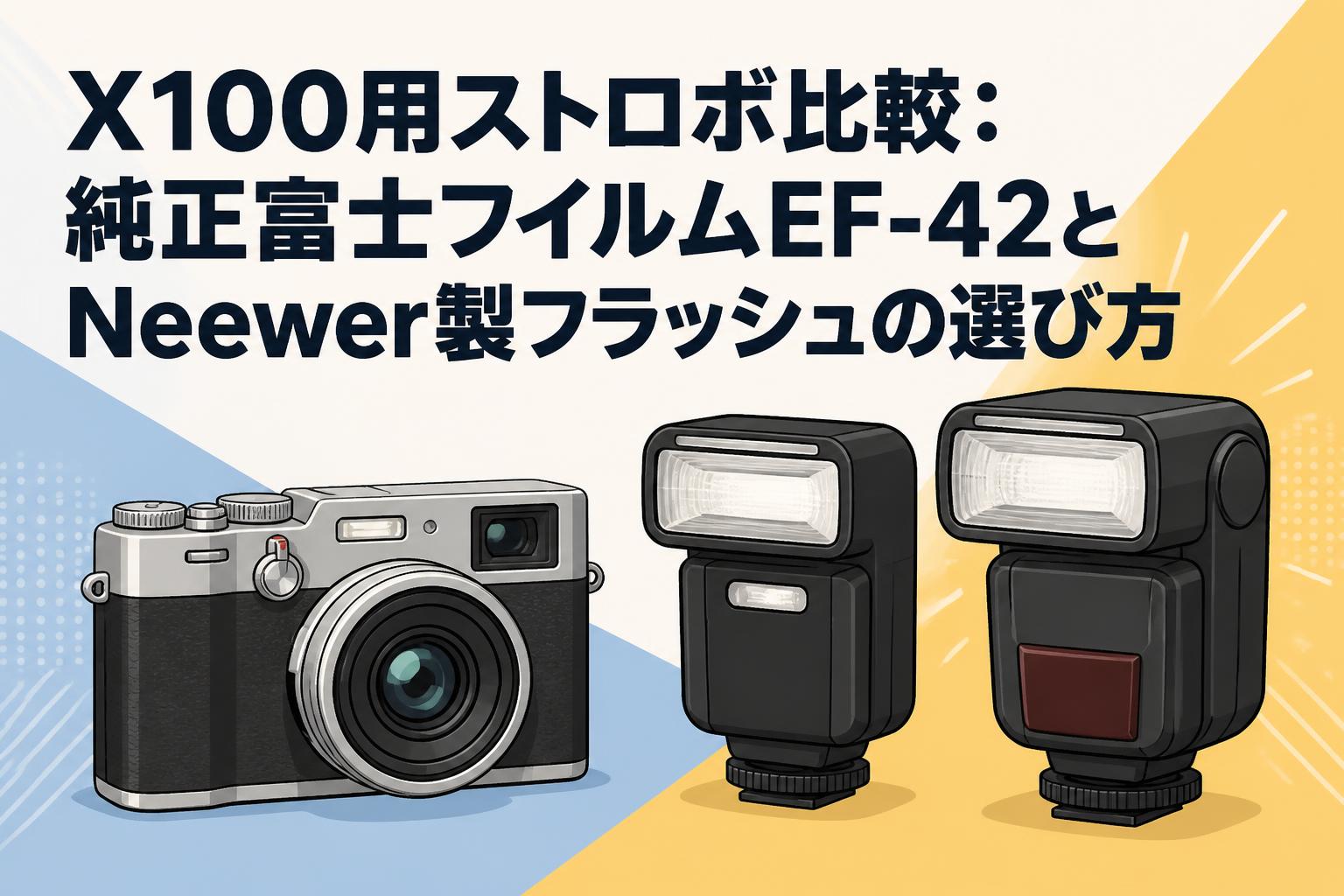 X100用ストロボ比較：純正富士フイルムEF-42とNeewer製フラッシュの選び方