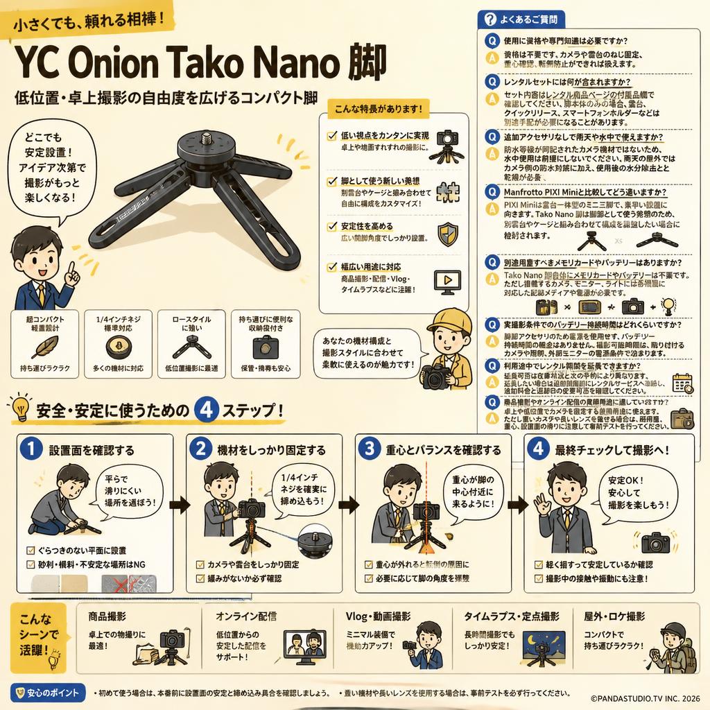 YC Onion Tako Nano 脚 FAQ（よくある質問と答え）