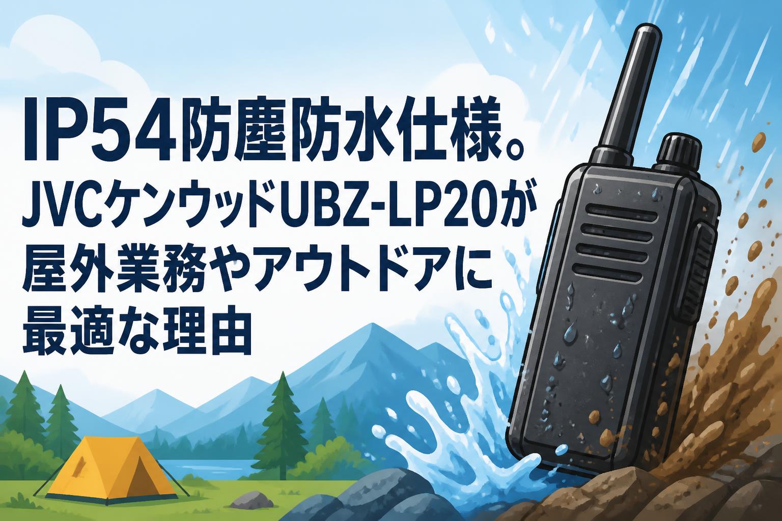 IP54防塵防水仕様。JVCケンウッドUBZ-LP20が屋外業務やアウトドアに最適な理由