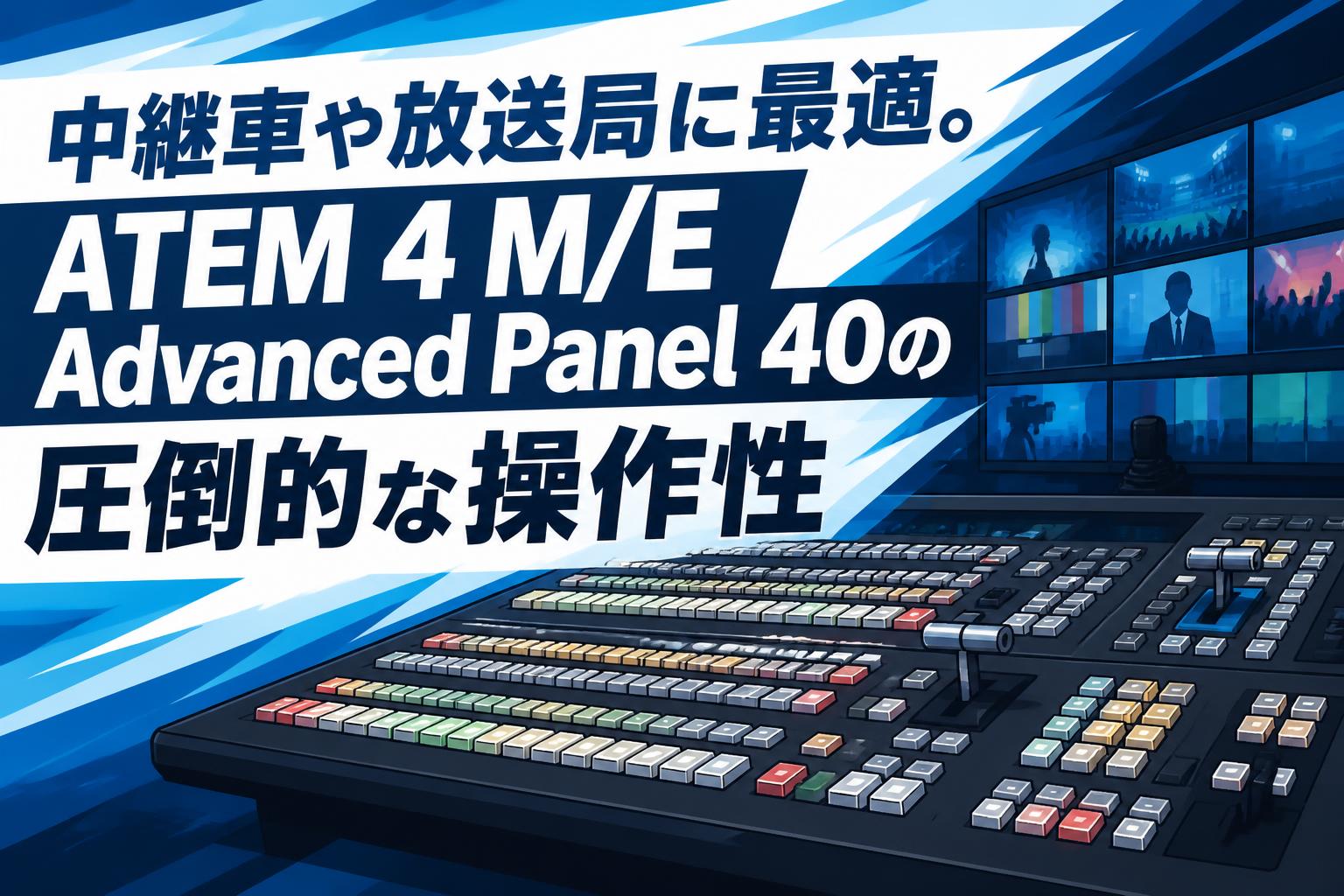 中継車や放送局に最適。ATEM 4 M/E Advanced Panel 40の圧倒的な操作性
