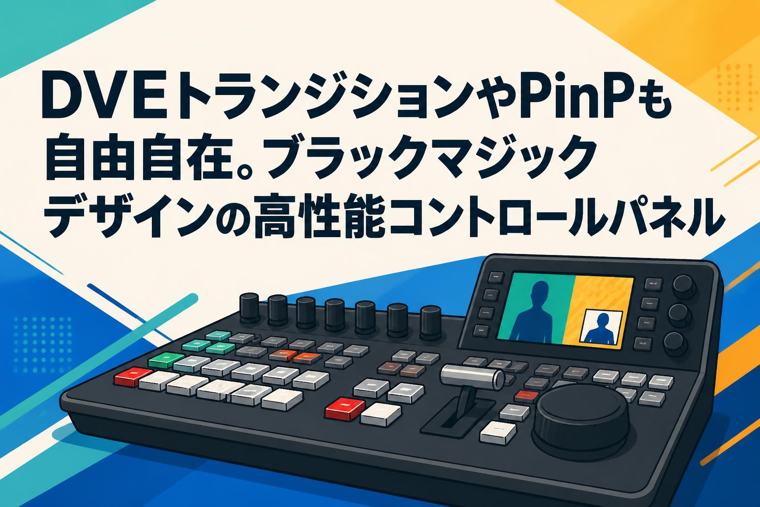 DVEトランジションやPinPも自由自在。ブラックマジックデザインの高性能コントロールパネル