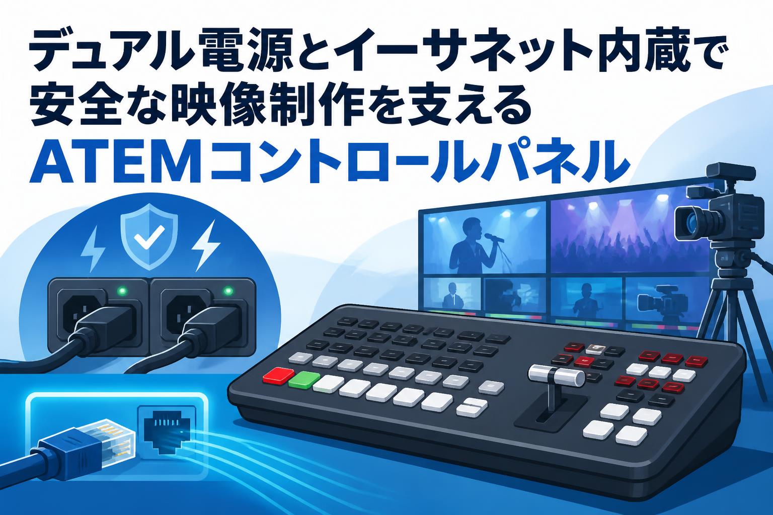 デュアル電源とイーサネット内蔵で安全な映像制作を支えるATEMコントロールパネル