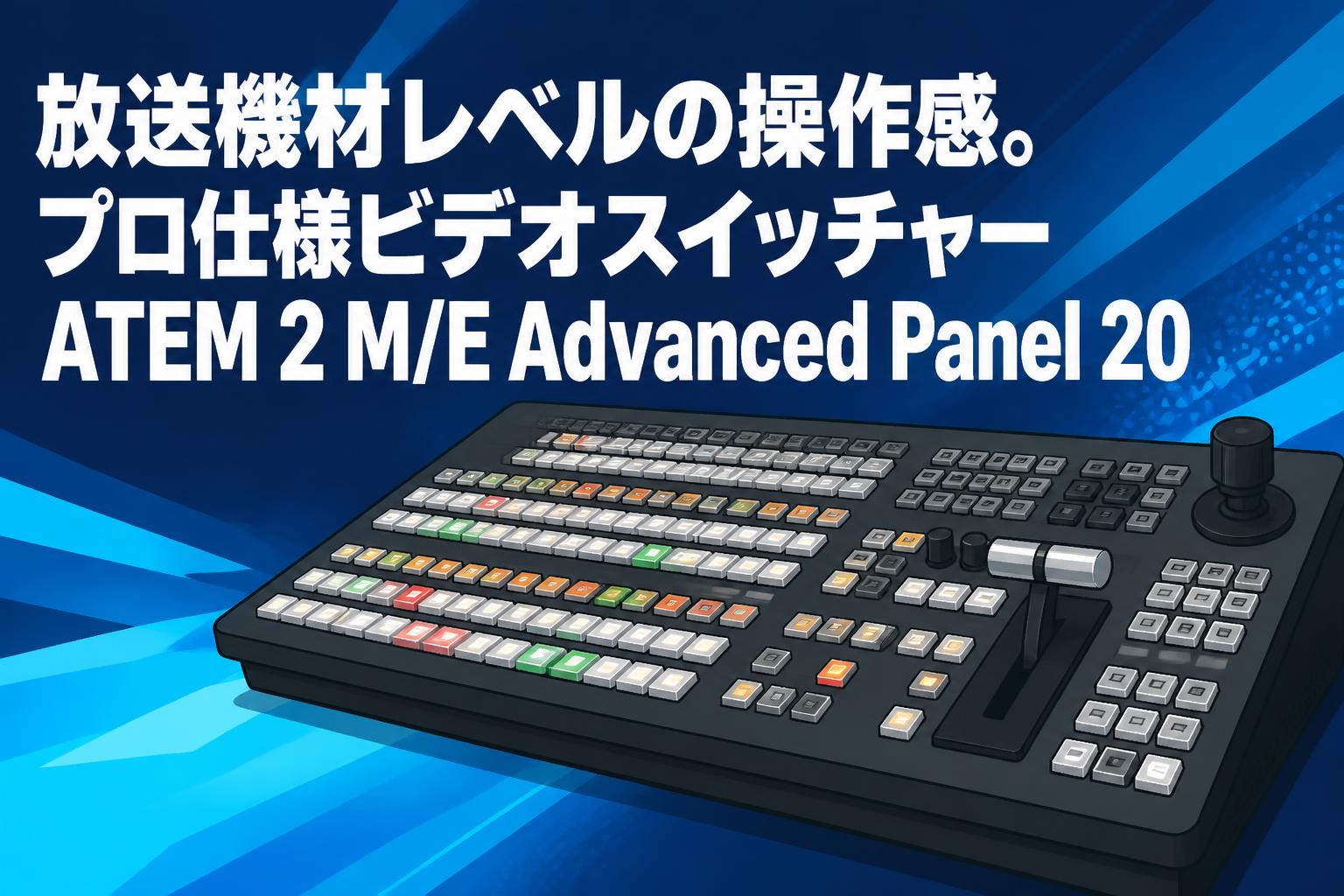 放送機材レベルの操作感。プロ仕様ビデオスイッチャーATEM 2 M/E Advanced Panel 20