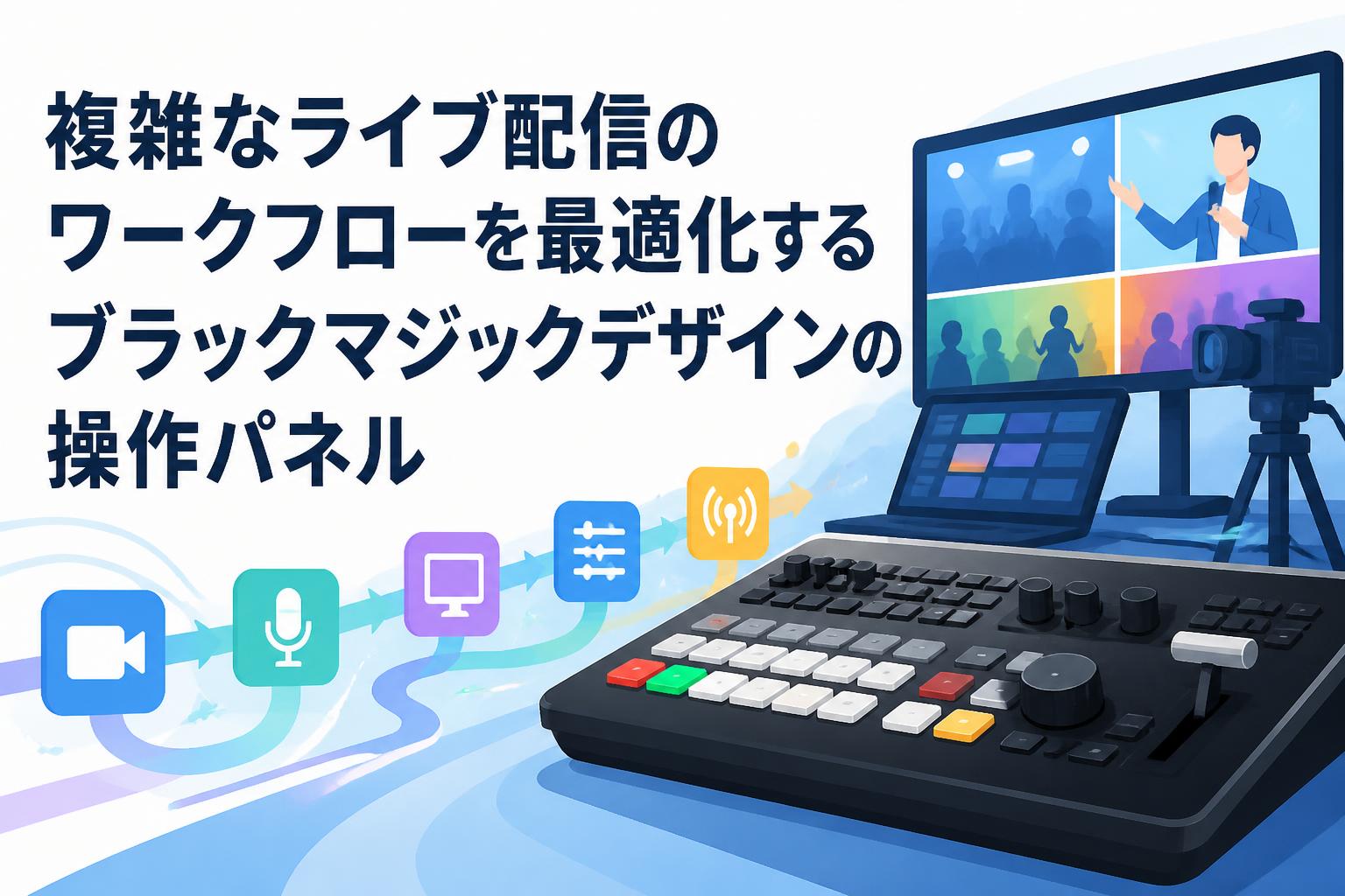 複雑なライブ配信のワークフローを最適化するブラックマジックデザインの操作パネル