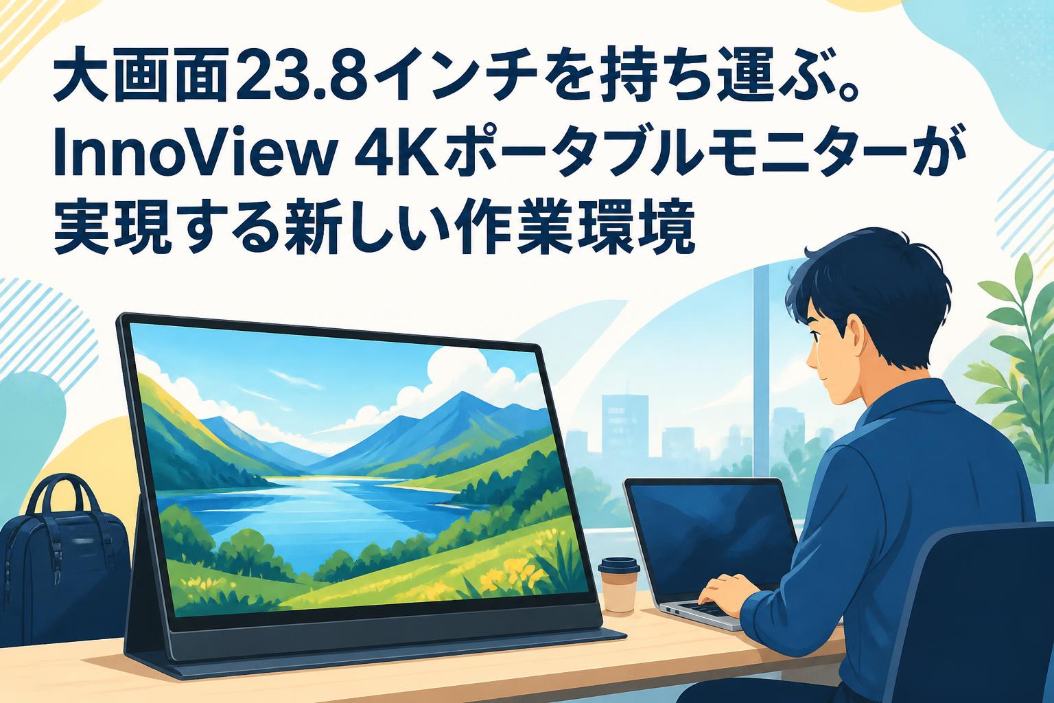 大画面23.8インチを持ち運ぶ。InnoView 4Kポータブルモニターが実現する新しい作業環境