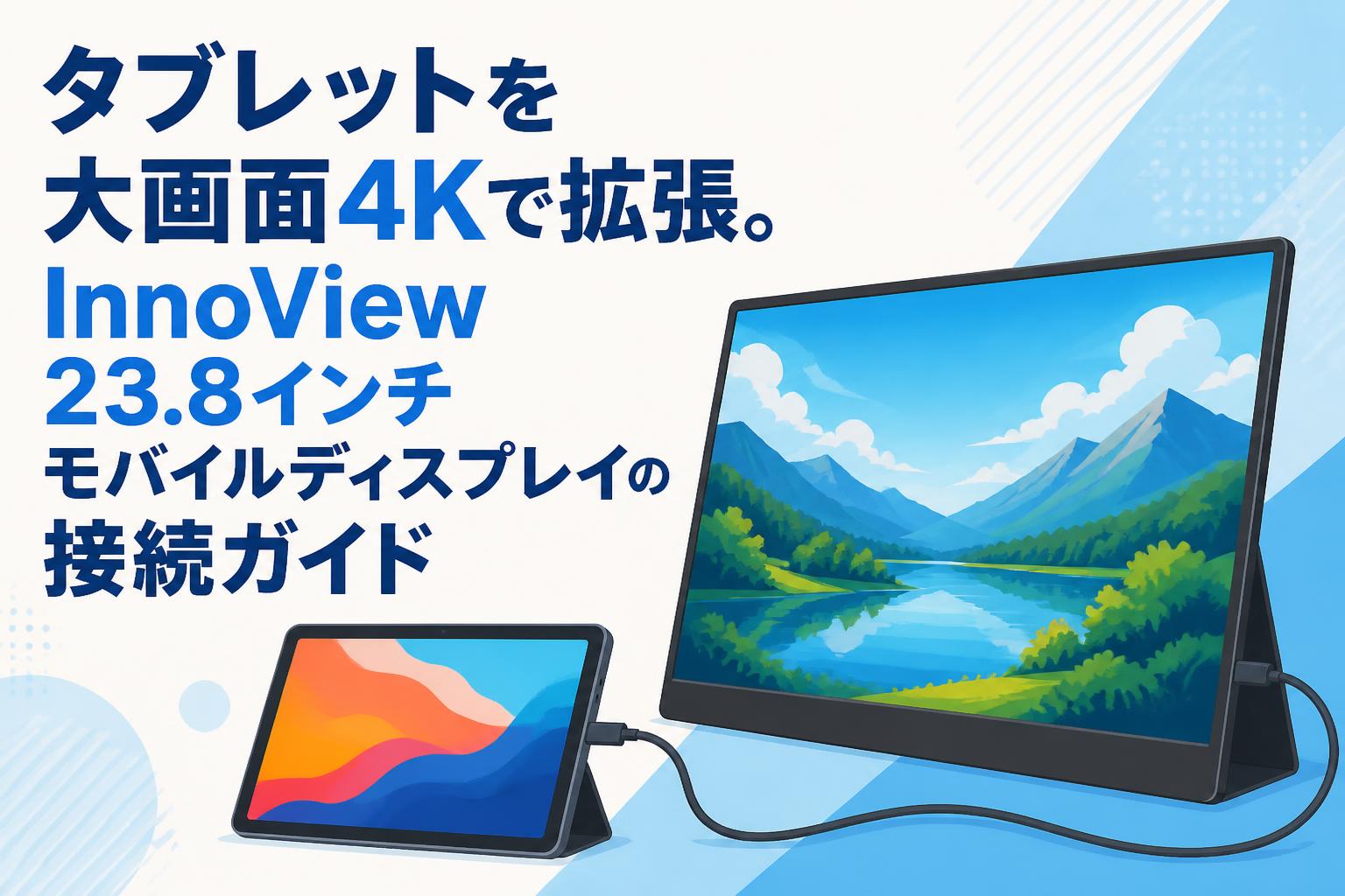 タブレットを大画面4Kで拡張。InnoView 23.8インチモバイルディスプレイの接続ガイド