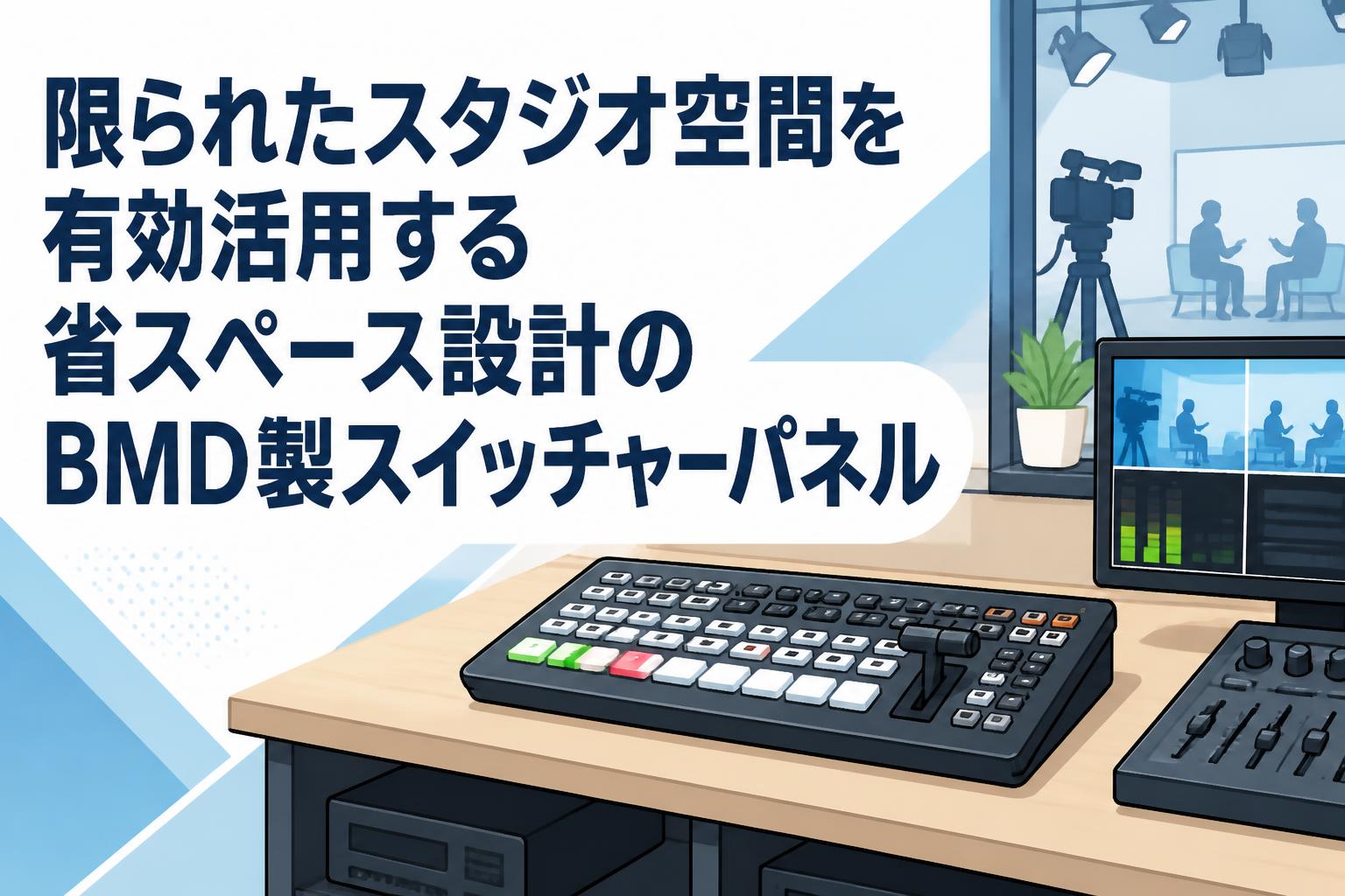限られたスタジオ空間を有効活用する省スペース設計のBMD製スイッチャーパネル